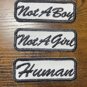 Iron on Mechanic Style Embroidered Gender Identity Patches