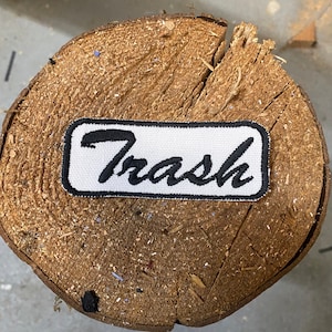 Iron On Mechanic Style “Trash” Embroidered Name Patch