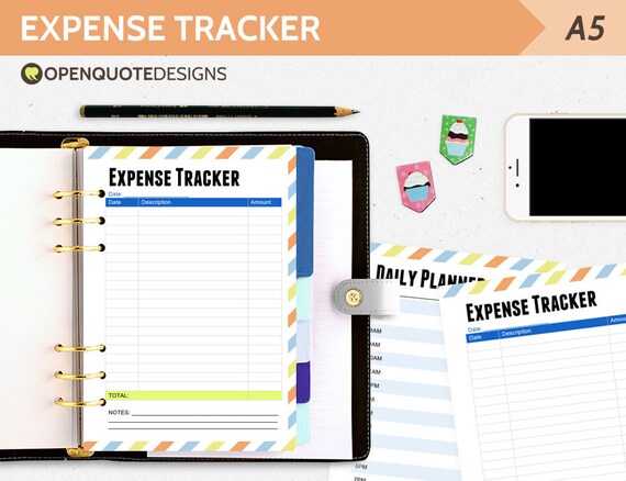 a5 printable filofax budget planner expense tracker a5 etsy