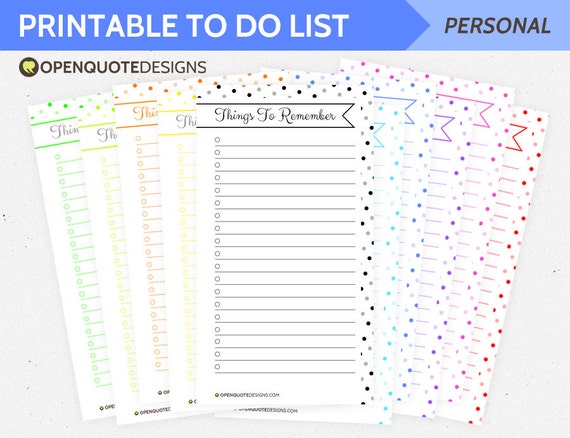 Personal Filofax Inserts Printable To Do List Printable | Etsy