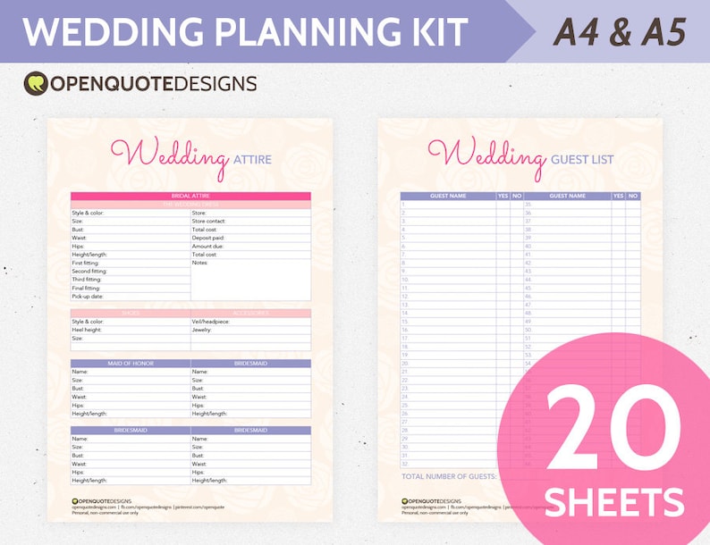 Printable Wedding Planner Organizer Printable Wedding Etsy printable-wedding-planner-organizer-printable-wedding-etsy