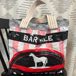 Recycled Feed bag tote bag