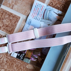 korin belt japanese vintage light pink elastic clips kimono belt Japan