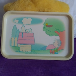 tablett Snoopy Charlie Brown Woodstock Peanuts 1973 vintage antik original Japan Selten!