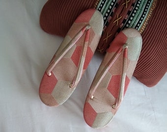 Vintage japanese shoes wood getas zoris kimono sandals handmade Japan