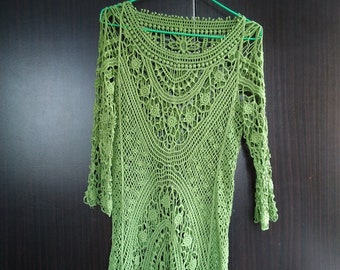 lime green crochet dress