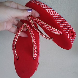 zoris getas bag vintage japanese shoes children kimono sandals 16cm Japan accessories