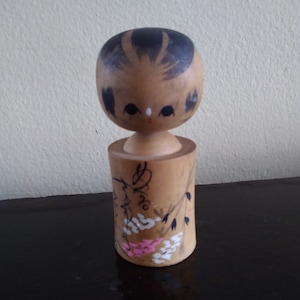 vintage Japanese kokeshi wooden doll hand painted original Japan