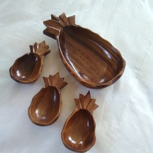 bowls plates trays wood pineapple shape handmade wooden bowl small dish original Philippines
