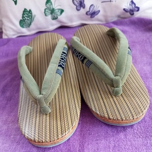 zoris vintage japanese velvet getas shoes kimono sandals handmade Japan