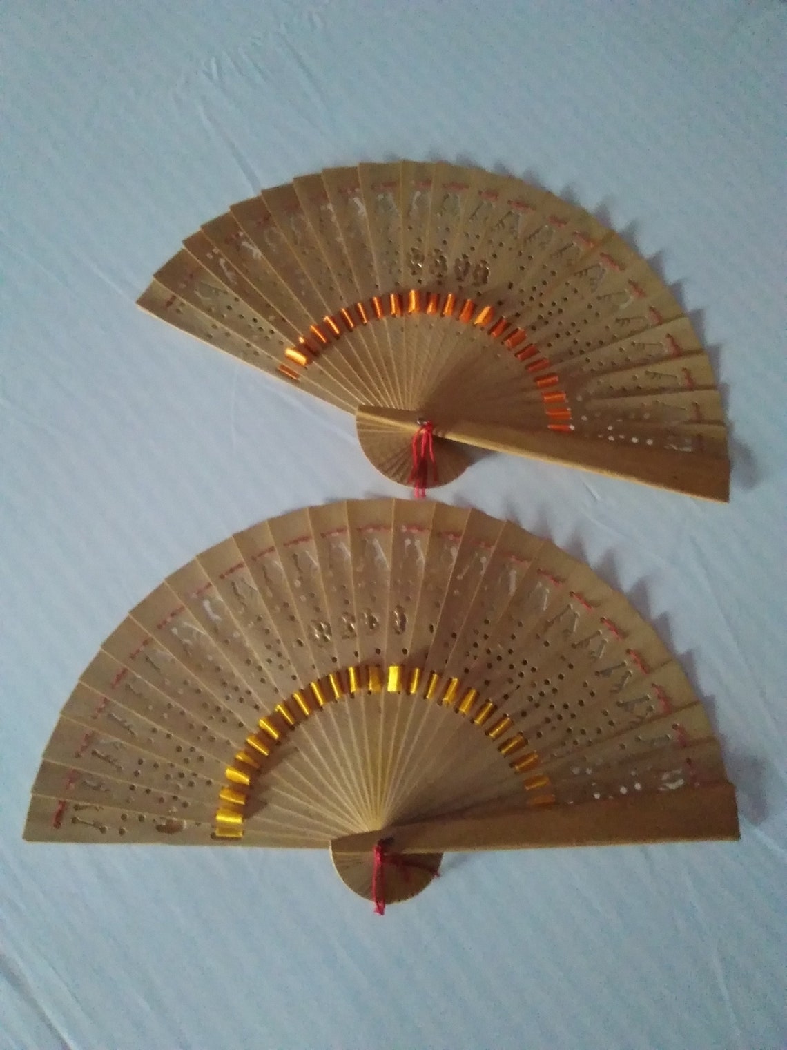 Fan Vintage Indonesia Bali Hand Fan Wood Lace Folding Fan - Etsy