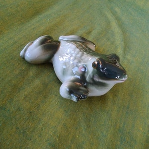 vintage frosch vintage frosch aus keramik grün gold original japan