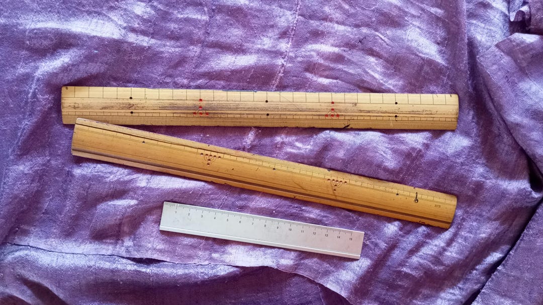 Vintage Rulers Japanese Wood Metal Rule Set Measuring Tools Japan - Etsy
