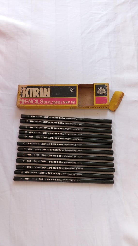Pencils Vintage Kirin 12 Pencils Box One Dozen Grade 2 H Japanese
