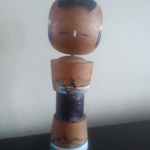 vintage Japanese kokeshi wooden doll hand painted original Japan