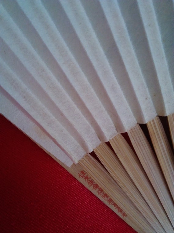 Fan vintage japanese paper wood flowers hand fan fold… Gem