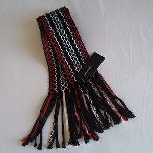 belt vintage cotton obi handmade black white red beautiful Japan