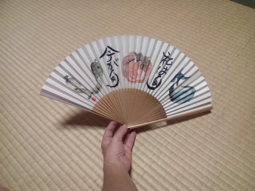 Fan Vintage Japanese Paper Fan Hand Fan Original Japan White Hand ...