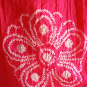 vintage kimono belt original pink white obiage japanese sash handmade tie-dye scarf Japan
