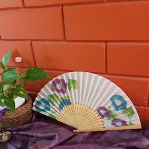 fan hand fan flowers foldable handmade Japan