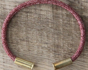 BRZN Recycled .22lr Bullet Casing Tweed Rose 550 Paracord Bracelet