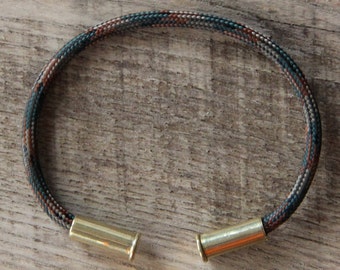 BRZN Recycled .22lr Bullet Casing Woodland Camo 550 Paracord Bracelet