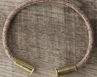BRZN Recycled .22lr Bullet Casing Tweed Gold 550 Paracord Bracelet