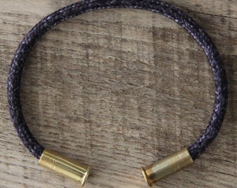 BRZN Recycled .22lr Bullet Casing Tweed Denim 550 Paracord Bracelet