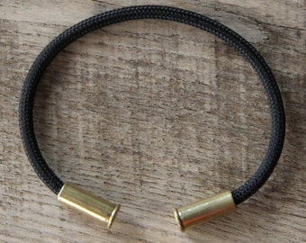 BRZN Recycled .22lr Bullet Casing Black 550 Paracord Bracelet