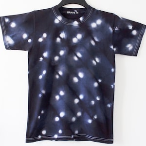 T-shirt da uomo tinta in cravatta nera S/tshirt tinta in cotone nera/shibori nera/tinta in cotone