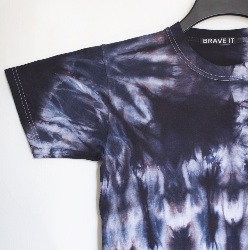 Men's Black Tie Dyed T Shirt S/black Tie Dye/black Etsy UK
