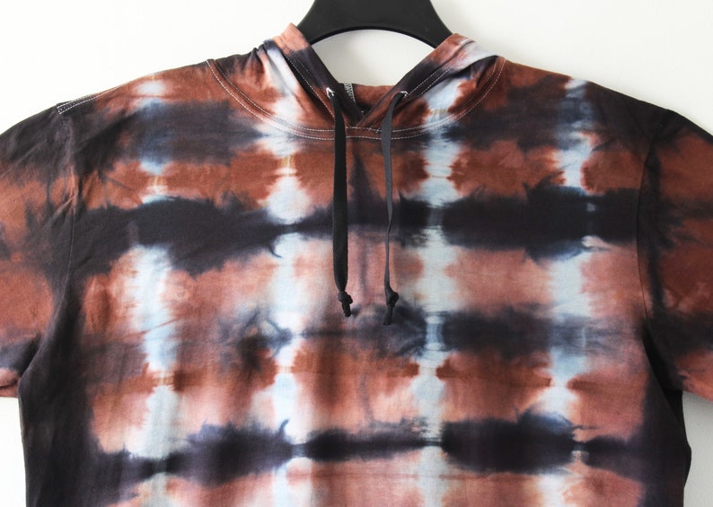Tie dye hoodie black and brown Clearance
