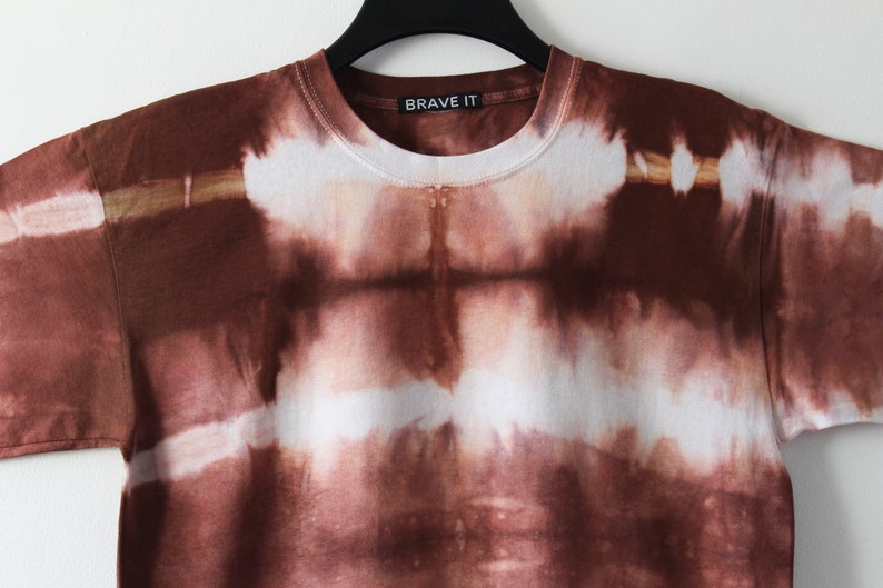 Men's Tie Dyed Brown T Shirt L/brown Tie Dye Etsy