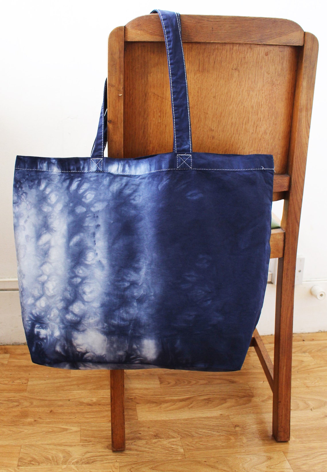 Indigo Tie Dye Cotton Tote Bag/blue Tie Dye Bag/indigo Shopping Bag Etsy