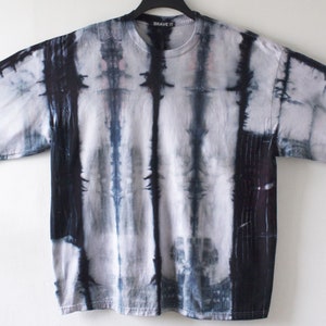 Top da uomo in cotone a maniche lunghe tie dye nero 2XL con polsini