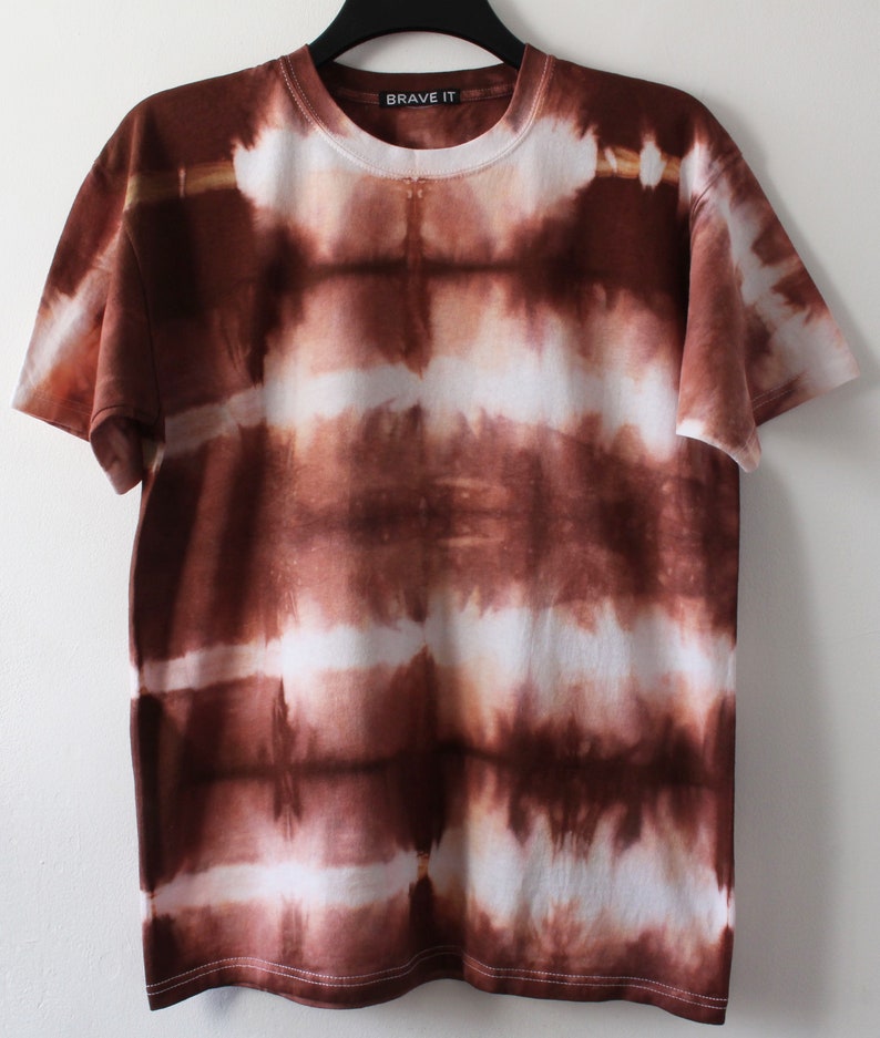 Men's Tie Dyed Brown T Shirt L/brown Tie Dye Etsy