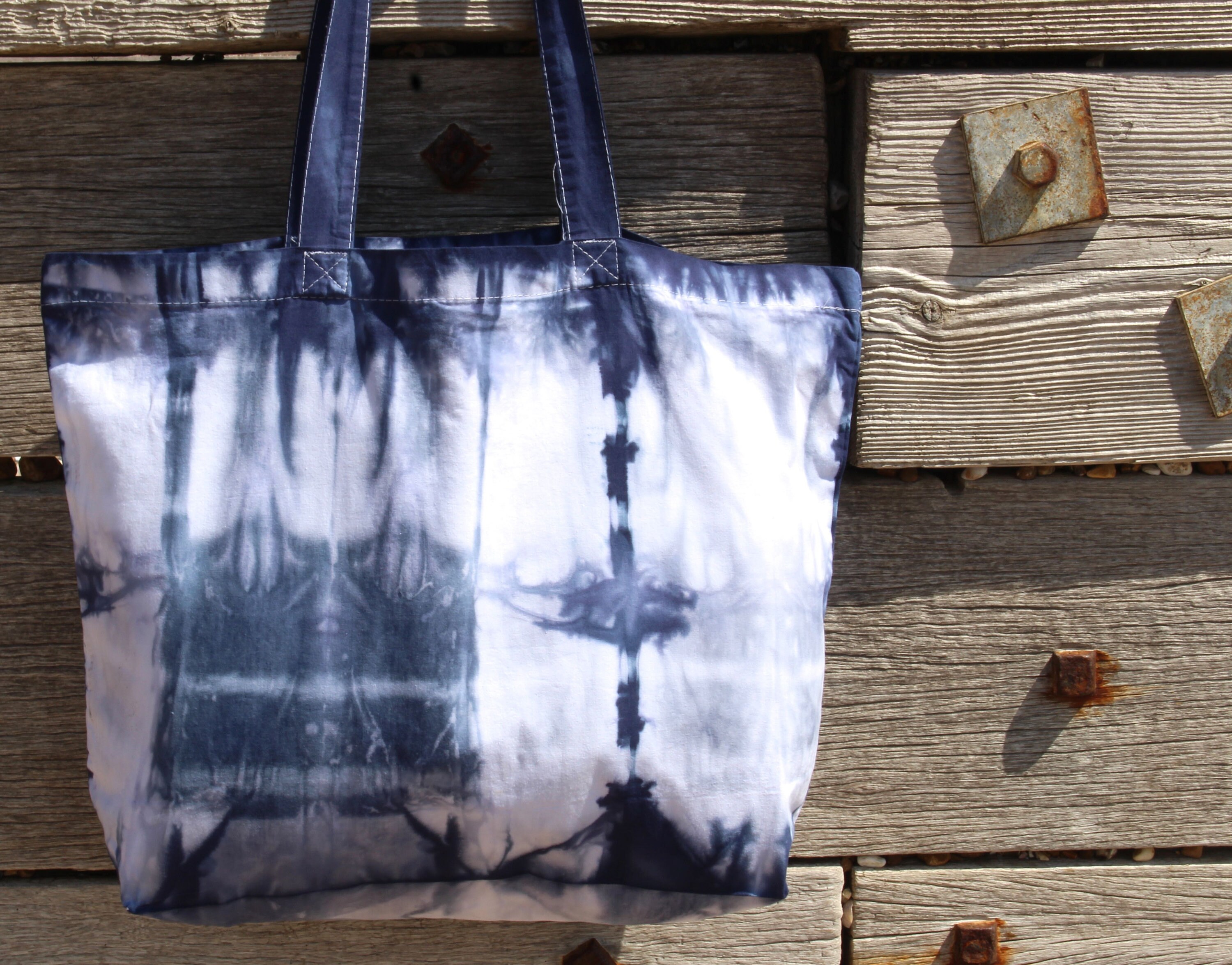 ★TOUT Y EST★ Mmlg DAY TOTE TYEDIE PARA BLUE MMLGBC1A013 Blue Tie Dye Cotton Tote Bag - Etsy