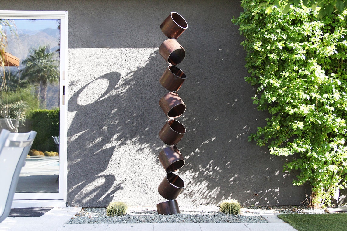 Giant Metal Sculpture Modern Mid Century Abstract Large Indoor Etsy