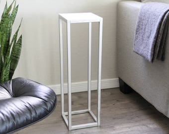 Modern Industrial Metal Contemporary Accent Pedestal Plant Stand Table Decor Mid Century by Petrykowski Artworks