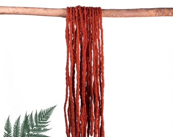 Wool Dreads Rust - 5 or 10 pieces - Double Ended
