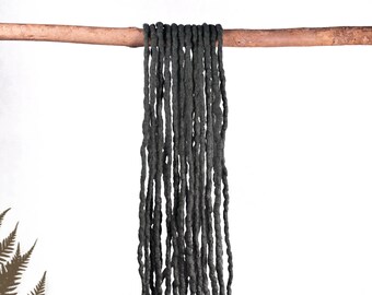 Wool Dreads Forest Green - 5 or 10 pieces - Double Ended