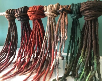 Wool Dreads Foxtail Special - 5 or 10 pieces - Double Ended