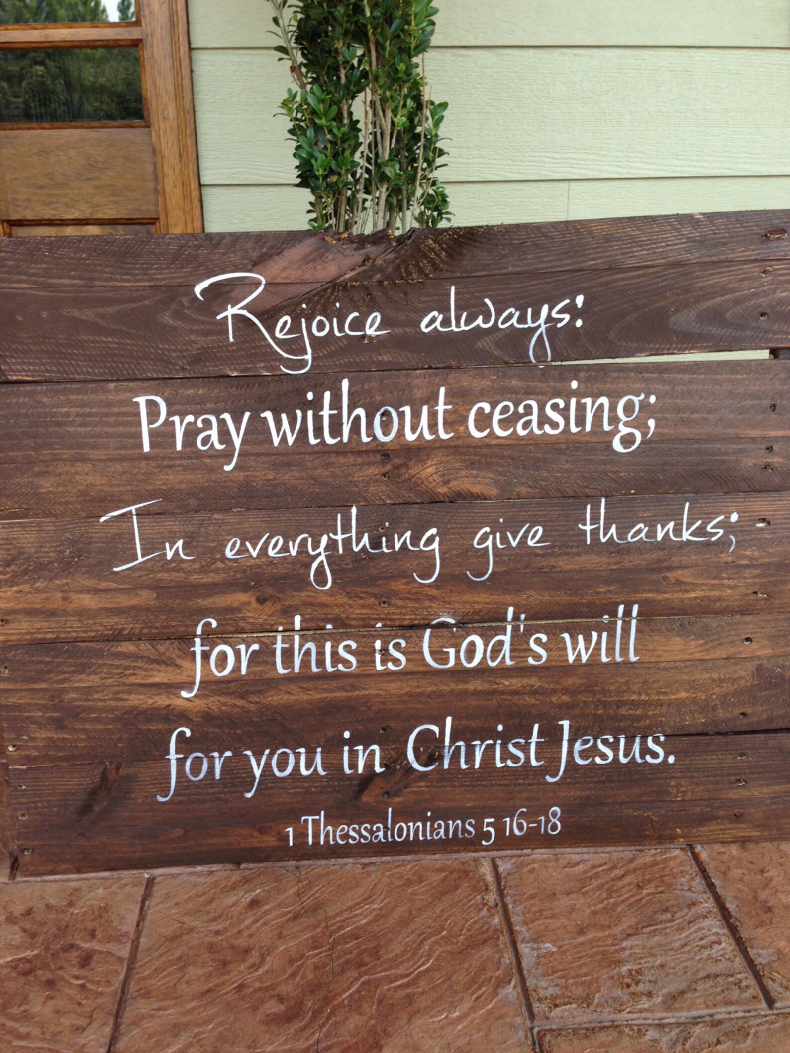 Large Reclaimed Wood Custom Bible Verse 1 Thessalonians Etsy