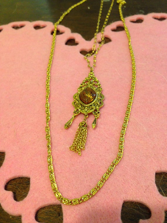 Long Vintage Pendant Necklace - image 3