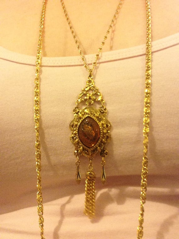 Long Vintage Pendant Necklace - image 5