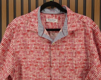 Vintage Large Tommy Bahama Men's Hawaiian Camp Shirt, 100% TENSEL
