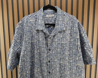 Vintage 2XLB Tommy Bahama Men's Hawaiian Camp Shirt, 100% Silk