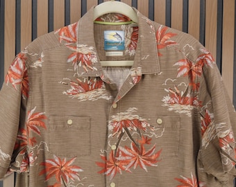 Vintage XL Hawaiian Camp-shirt heren Tommy Bahama, 100% zijde