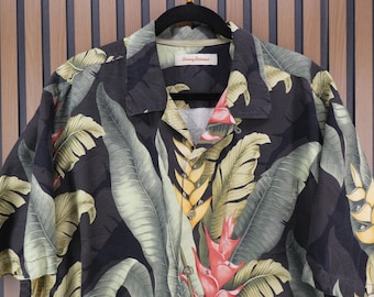 Vintage XL Hawaiian Camp-shirt heren Tommy Bahama, 100% zijde