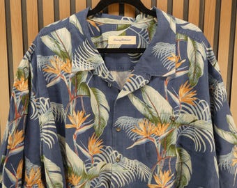 Vintage 5XB Tommy Bahama Men's Hawaiian Camp Shirt, 100% Silk